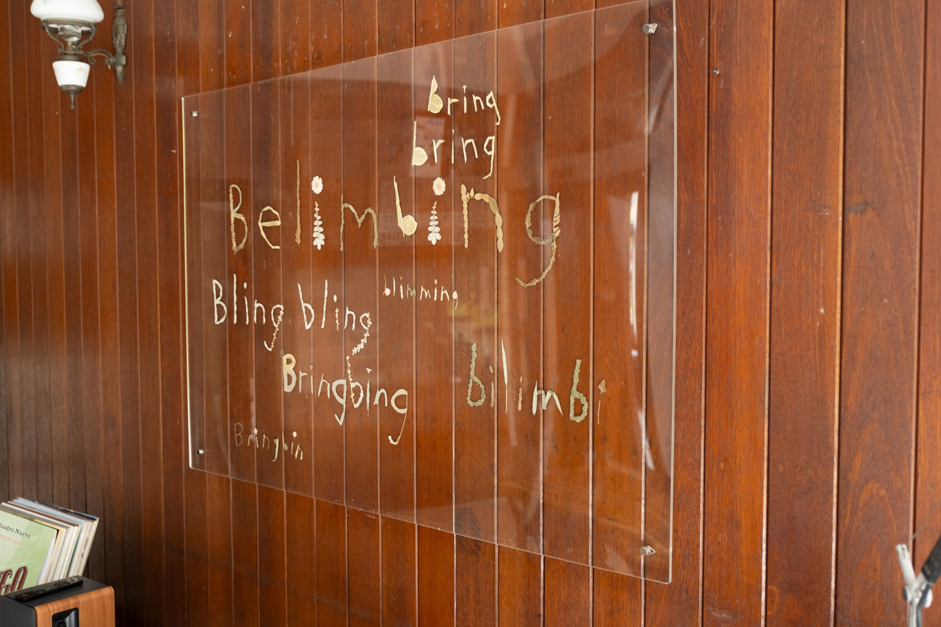 <p><em>The fruit that is a sound</em> (2024), Pressed flowers, leaves, adhesive, acrylic<br />
frame 80 × 120 cm by Susanna Tan.</p>
