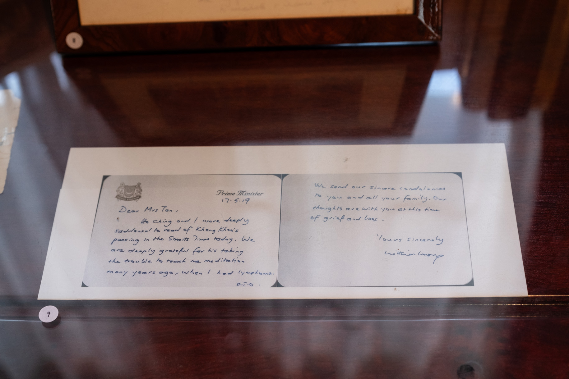<p>A letter of condolence from Lee Hsien Loong to my mother on my father’s passing.</p>
